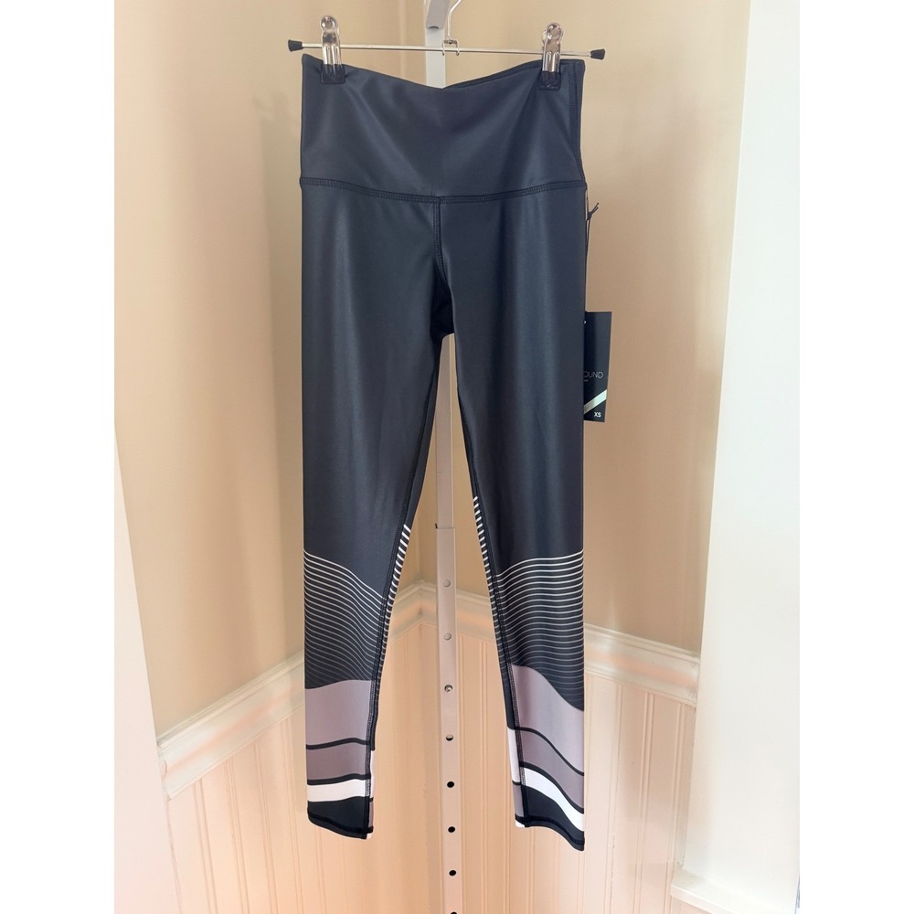 NWT Playground High Waisted Geometric Print Compression‎ Leggings Black XS